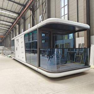 Conteneur E5 personnalisé en forme de capsule spatiale, verre double vitrage 6+12+6mm, maison mobile compacte, cuisine respirante, supermarché, centre commercial, école - Product Image 1