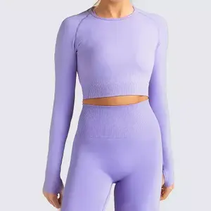Vêtements de sport personnalisés de haute qualité pour femmes ensemble de yoga à motif solide comprenant un soutien-gorge legging de fitness avec logo avant-pour les sports de yoga - Product Image 6