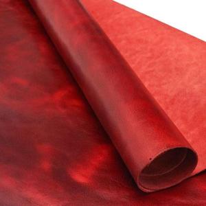 Feuille de cuir véritable rouge foncé motif imprimé de peau d'animal d'origine durable 100% qualité pour les accessoires d'artisanat de chaussures-Usine - Product Image 1