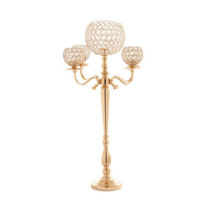 La plus haute conception 5 bras candélabre bougeoir en métal noël et décoration de la maison couleur or à la main - Product Image 5
