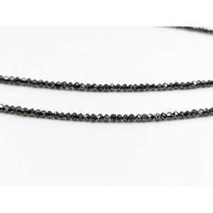 Perles de diamant noir facettées 100% naturelles de haute qualité, 1,8-2,4 mm, rondelles, diamants en vrac de couleur noire - Product Image 2