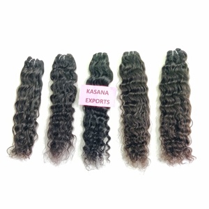 Venta al por mayor 100% extensiones de cabello humano indio virgen en bruto ondulado incluido rizo suelto estilos profundos procesamiento químico tejido libre - Product Image 4