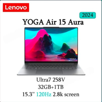 Lenovo YOGA Air 15 Aura AI 15.3 inci 2.8K Laptop Tipis Layar Sentuh Intel Core Ultra7 258V 32G LPDDR5 8533MHz RAM 1TB Laptop Bisnis