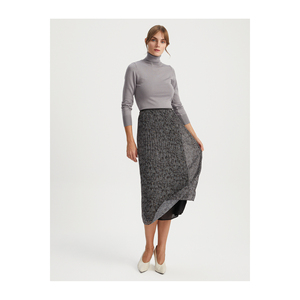 Falda midi de gasa estampada para mujer, sin bolsillos, sin forro - Product Image 1