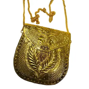 Designer Exclusive Golden Brass Clutch Bag | Handmade Bridal Wedding Ladies Brass Clutches