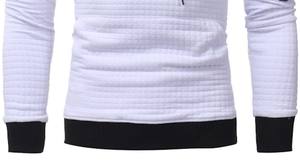 ODM Services <b>Men's</b> Street Wear <b>White</b> 100% Cotton <b>Hoodies</b> With Black Ribb Custom Design Cotton Fleece Hoodie For <b>Men</b> - Product Image 2