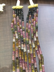 Collar de Cuentas Facetadas de Turmalina Multicolor Natural AA para Mujer, 5 Hilos, 4-5mm, 16-19 Pulgadas Ajustable, de Terceros - Product Image 3