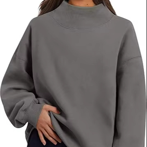 Sudadera de mujer de moda para Otoño Invierno Streetwear cuello alto suéter cálido - Product Image 1