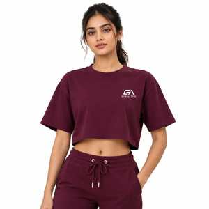 Camiseta Deportiva Corta Unisex, Estilo Oversize, Color Sólido, Cuello Redondo, Manga Corta, Informal, para Verano - Product Image 5
