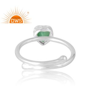 แหวนพลอยคริสโซเพรสธรรมชาติสีเงินสเตอร์ลิง925เครื่องประดับที่กำหนดเองของขวัญสำหรับผู้หญิงสำหรับเธอ - Product Image 2