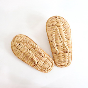 Chaussures d'intérieur en jacinthe d'eau pour femmes, tongs sandales, pantoufles, prix le moins cher, logo personnalisable - Product Image 3