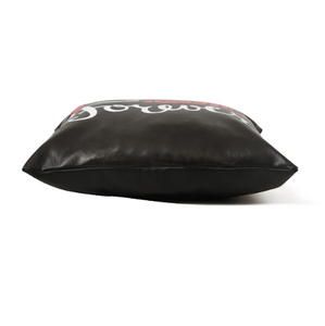 Exclusive Soft and Comfortable Decorative Print Pillows <b>Covers</b> Bold & Straight Love Vibes Faux <b>Leather</b> Pillowcase Cushion <b>Cover</b> - Product Image 3