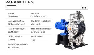 GODO DBY3S-100P Pompa cair tekanan tinggi, pompa diafragma elektrik 4 inci, pompa transfer minyak elektrik untuk air laut - Product Image 5
