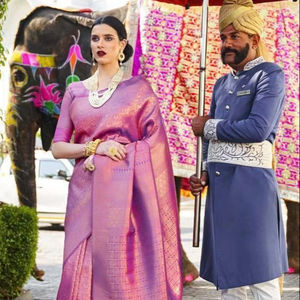 Haute qualité Lichi soie Bollywood Sarees pour femmes traditionnel indien pour la fête en vrac en gros FashionHarbour pour l'hiver été - Product Image 6