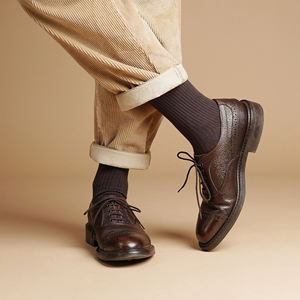 Chaussettes en coton pour hommes - Chaussettes habillées classiques de qualité supérieure mi-mollet épaisses respirantes Chaussettes côtelées coréennes ODM - Couleur unie - Product Image 1