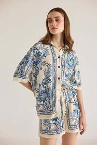 Graceful Lane Co-ord Set Genou Léger Mouvement Facile Doucement Réglable Taille Cool Airy Glacier Blue Casual Écologique Séchage Rapide - Product Image 6