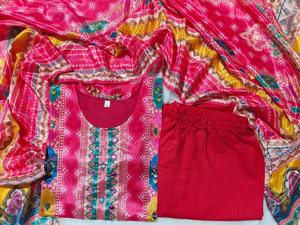 Ensemble Salwar Kameez en fausse fourrure pour femmes FABZONE, look de soirée, avec dupatta, sans plis et respirant - Product Image 3