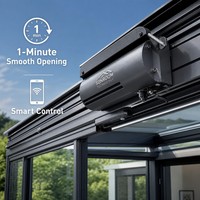 Moderna Terraza Acristalada de Aluminio con Triple Cristal, Techo Retráctil Insonorizado, Refugio para Jardín Exterior