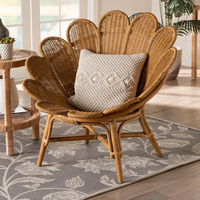 Chaise en rotin en forme de fleur Décoration de la maison Matériaux naturels Chaise de salle à manger écologique Fabriqué au Vietnam Vente en gros durable