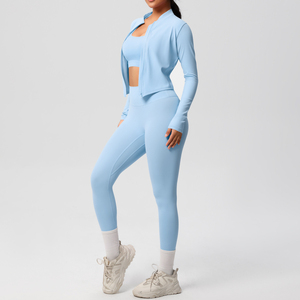 Ensembles de yoga pour femmes motif à carreaux taille élastique pleine longueur 2 pièces Spandex/Nylon bonne qualité livraison rapide nouveau Design - Product Image 1