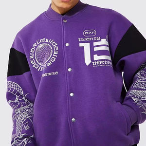 Chaquetas de equipo de béisbol de escuela secundaria hechas a medida de alta calidad Precio al por mayor Letterman University Jacket Hood Stitch Number Canvas - Product Image 4