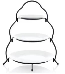 Soporte de pastel de Metal negro de 3 niveles de diseño lujoso para bodas y fiestas Diseño elegante duradero para pasteles Cupcakes y postres - Product Image 2