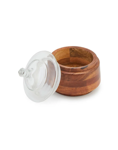 Vintage Wooden <b>Spice</b> <b>Jar</b> with Glass Lid Modern Design Kitchen Gadget for Seasoning Bottles Salt Cellar Sugar Bowl Pepper Box - Product Image 4