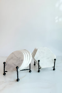 Ensemble de sous-verres élégants en céramique de qualité supérieure en pierre durable pour les boissons, la décoration intérieure et la protection de la table - Product Image 3