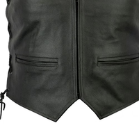 Gilet en cuir de moto léger avec broderie personnalisée pour hommes Gilet de motard à la mode en grande taille