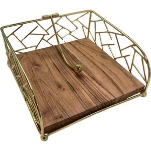 Support à serviettes en fer de qualité créative, moderne, géométrique, en fil métallique doré rose, décoration de table à manger pour utilisation au restaurant - Product Image 6