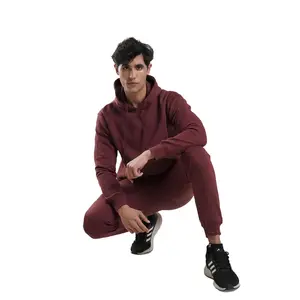 High Quality Men Breathable Maroon 100% Cotton Blank Jogging Trousers For Sale By AL FARAJ Custom Design Sweatpants