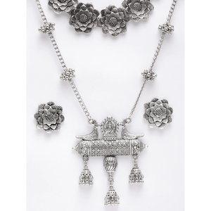 Ensemble de bijoux en alliage avec motif fleur et cygne - Product Image 4