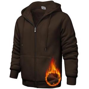 Sudadera con capucha gruesa de peso pesado Sudadera con cremallera Sudadera con capucha de alta calidad para hombre Patrón de logotipo personalizado Sudaderas con capucha lisas en blanco - Product Image 5