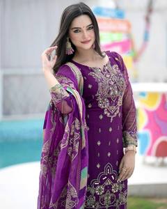 Costume indien pakistanais en mousseline lourde en Georgette de soie Salwar Kameez pour les fêtes d'été d'hiver directement du fournisseur en gros - Product Image 4