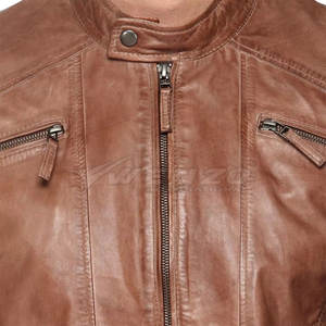 Chaqueta de Cuero Vacuno para Hombre WENZO, Fabricada en Pakistán, Invierno 2025, Alta Calidad, Resistente al Viento, Ecológica, Transpirable, con Logotipo Frontal - Product Image 6
