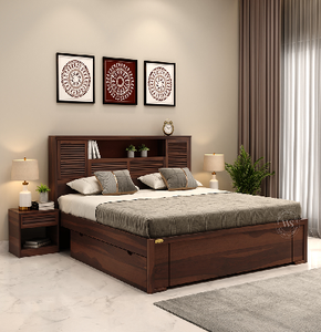 Cama de madera contemporánea con cabecero tapizado, combinando comodidad y diseño moderno en un espacio acogedor, a precios al por mayor - Product Image 3