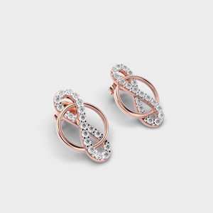 18K Rose Gold Diamond Infinity Stud Earrings for Women | Luxury <b>Floral</b> Loop Design | OEM/ODM Jewelry Manufacturer - Product Image 2
