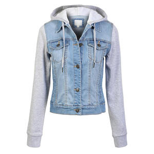 แจ็คเก็ตยีนส์ผู้หญิงคุณภาพสูง OutClass แจ็คเก็ตยีนส์แบบมีฮู้ดสำหรับกิจกรรมกลางแจ้ง สไตล์ใหม่ ขายส่ง OEM แจ็คเก็ตยีนส์แบบกำหนดเอง - Product Image 1