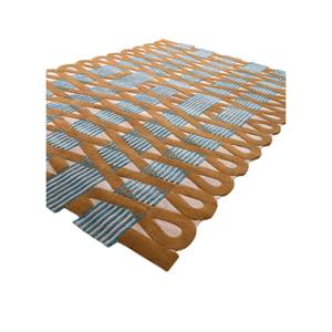 Jaipur Wunderkammer Beige & <b>Brown</b> Handmade Geometric <b>Wool</b> & Viscose Rug 9x12 Rectangle for Home or Hallway for Teens-Top-115 - Product Image 2