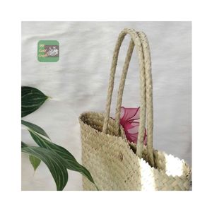 Nouveauté 2025 Sac à main en jacinthe d'eau pour femme Mini sac fourre-tout Deux sangles simples Forme demi-lune Activités de plage Naturel Sûr - Product Image 5