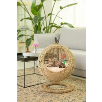 Panier-lit pour chat en osier et en jonc de mer fait à la main de haute qualité, avec coussin, pour chien et chat, produit tendance pour 2023 en provenance du Vietnam