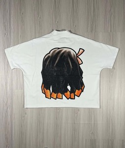 Camiseta boxy com estampa gráfica de anime personalizada, roupa de algodão 300 gsm para homens, roupa grande de algodão, moda de rua y2k - Product Image 2