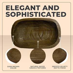 Handcrafted Dark Brown <b>Matte</b> Wooden Salad Bowl Unique Decorative Accent Piece for Home or Office <b>Table</b> Decorative Bowl - Product Image 4