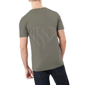 เสื้อยืดผู้ชายสีทึบผ้าคอตตอน100% วัสดุพรีเมียมประดับพลอยเทียมน้ำหนักเบา - Product Image 3