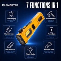 Lampe de poche LED à double lumière, rechargeable par énergie solaire, lampe de travail, lumière d'urgence pour voiture et camping