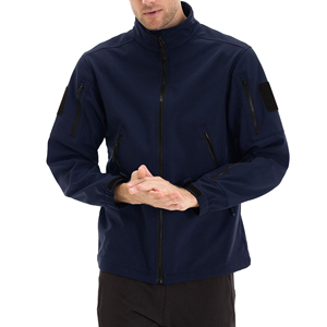 Veste Softshell d'hiver tendance pour homme avec capuche Veste Softshell enduite à col montant en tissu coupe-vent et respirant - Product Image 2