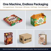 Impresora Digital Industrial de Una Sola Pasada para Cajas de Pizza, Máquina de Impresión de Inyección de Tinta HP I4 de Alta Velocidad para Embalajes Corrugados