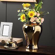 Pot de rangement pour ustensiles de cuisine en aluminium et verre Design de fleurs Boîte de rangement ronde en or Bacs à fleurs - Product Image 2