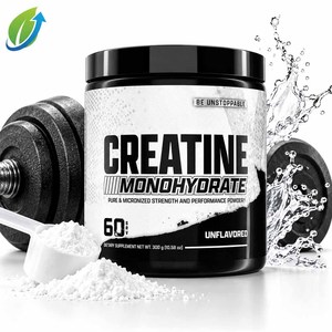 Creatina Monohidrato en Polvo Micronizada Sin Sabor, para Rendimiento <span class=keywords><strong>y</strong></span> Fuerza, Nutrición Deportiva, 300g, 60 Porciones, Marca Privada OEM - Product Image 1