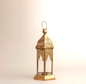 Farolillos colgantes con acabado dorado marroquí para suelo y colgante, múltiples farolillos decorativos de lujo de Metal más vendidos de Awesome Products - Product Image 1